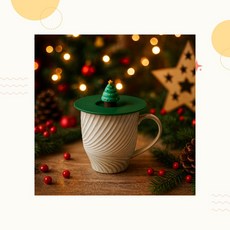 크리스마스 컵덮개 먼지 방지 컵뚜껑 실리콘 주방 장식 소품, 1개, 1cl3 산타12cm