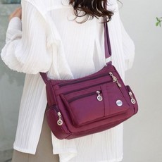 트레오바 지퍼 숄더백 엄마가방 할머니가방 중년여성 크로스백 중년여성패션 데일리백, 브라운