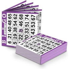 빙고 종이 시트 – 얼굴 1개 4인치 x 4인치 – 일회용 빙고 카드 500장 팩 – 노인 성인 및 지역 사회 행사를 위한 재활용 도버 종이 노란색, Purple
