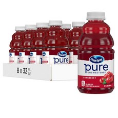Ocean Spray 순수 무가당 크랜베리 농축액 추출 100% 크랜베리 주스 32fl oz 병 (8팩), 100% 순수 크랜베리 주스, 1박스, 946ml
