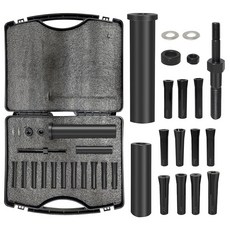 Xyarna 95400 인라인 도웰 핀 풀러 마스터 세트에는 18피스 SAE 및 미터법 콜릿 포함 에어 래칫과 호환되는 슬라이드 해머 필요 없음 - 엔진 블록 유압 실린더에, Xyarna 95400 인라인 도웰 핀 풀러 마스터 세