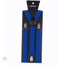 남성 포멀 착용 파랑색 와이형 조절식 어깨 고정 스트랩 클립 장착 바지 고정용