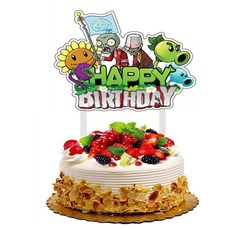 臺灣熱銷 氣球植物大戰殭屍主題生日派對佈置場景裝飾紙杯盤子帽子餐具橫幅, 乳白色