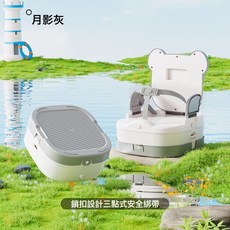 兒童馬桶坐便器嬰兒便盆女寶寶男小孩坐墊圈幼兒尿桶尿盆靠背椅子, 月影灰:1個