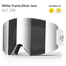 스키 스노우 보드 고글 방품 바이크 안경 Findway 남녀공용 원통형 김서림 방지 성인용 UV 보호 스노보드 [호환], Blue Silver lens