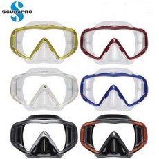 游龍潛水 SCUBAPRO CRYSTAL VU 潛水面鏡 單面鏡、SPECTRA SNORKEL呼吸管, 面鏡,黑/橘, 黑/橘