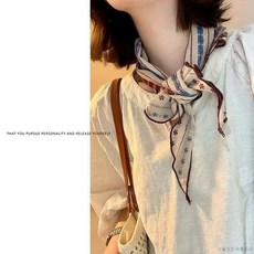 桃園出貨 復古春夏田園文藝棉麻絲巾百搭時尚圍巾新款圍脖領巾頭巾三角髮帶