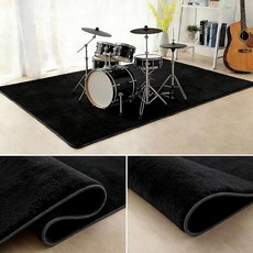 드럼 매트 방진 방음 러그 미끄럼 방지 진동 흡수 전자 카펫 아파트 연습용 연주 경량 책상 의자 직사각형 블랙 120cm*160cm, 1개, 상세페이지 참조