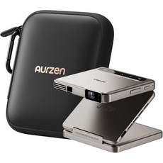 케이스플레이 휴대용 케이스가 포함된 Aurzen ZIP 삼중 접이식 진정한 휴대용 DLP 프로젝터 - 제로 랙 포커스 원클릭 화면 미러링 전체 화면 모드방수 및 낙하 방지 디자