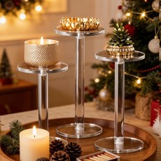 케이크 디저트 시계 양초 피규어 등을 위한 3차원 투명 아크릴 디스플레이 스탠드 가정용 수납 랙 장식, 04 Type I 1set