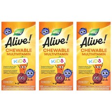 네이쳐스웨이 얼라이브 키즈 츄어블 멀티비타민 오렌지 베리 후르츠 맛 120타블렛 3개, 120정