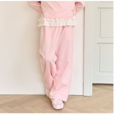 [로엠걸즈] 가볍고 시원한 너무나 편한 스판좋은 옆선 레이스 와이드 팬츠 RGTM26S1P