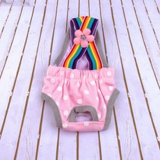 小日子家居館 寵物揹帶生理褲 防騷擾衛生褲, 1個, 圓點淺粉,XS/8號