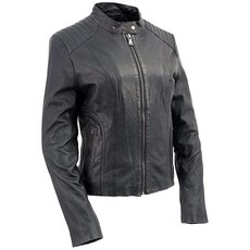 Milwaukee Leather 밀워키 레더 빈티지 SFL2814 여성용 블랙 가죽 오토바이 스타일 패션 재킷 4X-라지, 3X-Large