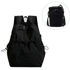 레브리 기저귀가방 백팩 미니미백 숄더백 가벼운 크로스백 아기짐가방 아기엄마백팩 나일론 방수, 블랙