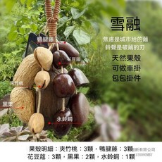 天然果殼手搖鈴 搖鈴掛件 音療樂器 包掛車掛飾, 1套, 雪融（12顆果殼）掛件
