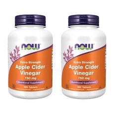 NOW Foods 蘋果醋750mg發酵錠, 180顆, 2罐