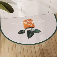 일상색감 플라워 규조토발매트 화장실 미끄럼방지, 그린, 1개