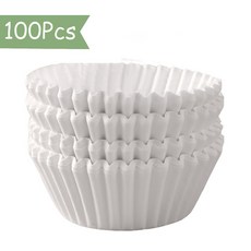 超低價！100 件白色迷你紙杯蛋糕襯墊鬆餅襯墊無異味小紙杯蛋糕包裝紙烘焙杯, 1個