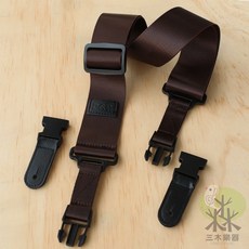 快扣式吉他貝斯烏克麗麗樂器背帶，咖啡色，高級汽車安全帶材質，含PICK夾, 紅, 1個