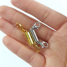 목걸이 넥레이스 팔찌 마그넷 자석 여밈 마무리 마감 버클 빠클 DIY 제작 만들기 꾸미기 부속 부품 부자재 착용이 편한 잠금 마감 장식 후크 고리 골드 2P, 실버