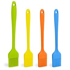 오일브러쉬 양념붓 주방솔 실리콘 바스팅 브러시 소스 마리네이드 미트 글레이징용 내열 세트 4개 바비큐 주방 요리 베이킹 및 그릴용 오일
