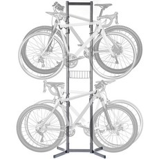 Delta Cycle & Home 자전거 거치대 그레이 4대 거치 가능 선반 포함, 4-바이크 독립형 랙