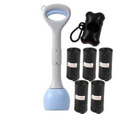 精選優品 撿便器 拾便器 折疊拾便器 拾便袋 剷屎神器 便攜折疊狗狗拾便器外出遛狗不臟手撿便器狗屎夾子家用剷屎, 48CM天空藍（套餐二）, 1個