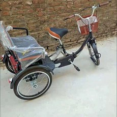 성인 노인 세발자전거 시골 장보기 어르신용 삼발이 짐칸, 1개, 1cm, 20인치 체인 블랙 청신+등받이+쇼크 업소버