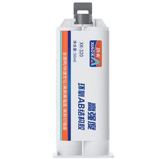 XIAOK/A/ XK-320 高強度環氧AB結構膠 50ml 全透明/快速定位/高黏度強度, 1個, 環氧樹脂AB膠