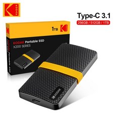 KODAK X200 외장형 SSD 하드 드라이브 HD Externo 1TB USB3.1 미니 휴대용 SSD 256B 512GB 1TB 노트북용 스마트폰 PS4 PC MAC TV, 04 128GB