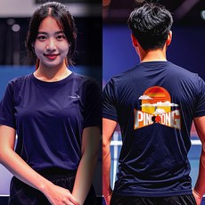 닥터노이바우어 - 드라이 라운드 티셔츠 DTRUS-26016 남녀공용 탁구 반팔티 네이비