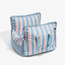 可拆洗寵物狗床 防水狗窩 旅行汽車坐墊 便攜狗墊 四季通用, 條紋,S:55*55*30cm, 1個