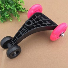 兒童扭扭車配件 寶寶搖擺車 妞妞車前後輪 閃光靜音軲轆輪胎 腳架含輪子 通用型兒童車配件 全套三角架靜音滑行, 1個, 方孔前三角*粉色靜音閃光輪