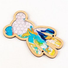 暴力熊流體熊巧克力色異形燒腦拼圖 兒童益智玩具 國潮禮物 QZJT, 1個, 流體熊海浪色