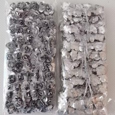 미니종이장미 페이퍼꽃 페이퍼플라워 행사 웨딩 DIY, 실버 144개