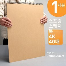 4절 스케치북 수채화 도화지 드로잉 세로형 30매, 1개, 코일 스타일 40장 120g 1권