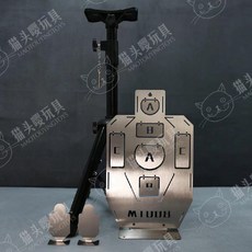 스테인레스 사격 과녁판 스탠딩 연습용 비비탄 표적판 목표물, 프로페셔널타겟+맞춤형스탠드+2작은대상, 1개