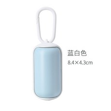 寵物垃圾盒 便攜式拾便狗垃圾袋清潔用品 藍白色 8.4×4.3cm, 白藍, 1個