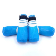 강아지 신발 강아지 양말 미끄럼 방지 생활방수 애견 신발, 1세트, 블루