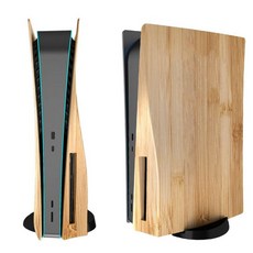 173397 페이스 플레이트 커버 스킨 쉘 패널 PS5 디스크 에디션 콘솔용 플레이스테이션 5 보호 플레이트용 액세서리 (우드 그레인), Wood Grain