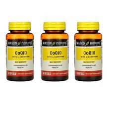 Mason Natural CoQ10 코큐텐 엘카르니틴 50캡슐x3팩, 50정