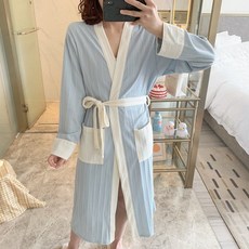純棉和服長袖家居服 日系性感睡袍 春秋季