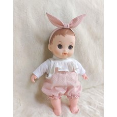 콩콩이옷 (인형미포함) 상의티+핑크블루머+머리띠