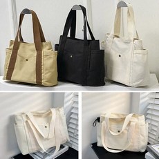 캔버스 에코백 내부포켓 쇼퍼백 에코가방 지퍼 천가방 캔버스가방 쇼퍼백 에코가방