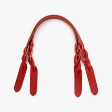 바이핸즈 꽈배기 통가죽 가방손잡이 토트 숄더 뜨개가방용, 1개, 레드 1쌍, 40cm