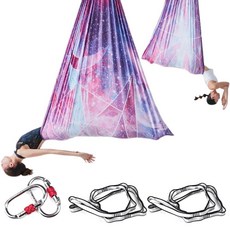 공중 요가 세트 실크 옴브레 그라데이션 컬러 피트니스 스트레치 벨트 체육관 실내 스튜디오용, 14)Star, 1개