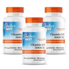 닥터스베스트 비타민 D3 5000 IU 125mcg 180정, 3개