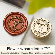 A-Z 인감 키트 스탬프 헤드 편지 용 씰링 왁스 레트로 웨딩 로고 공예 비누, 12 Y