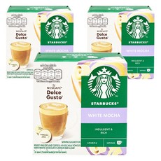 스타벅스 화이트모카 네스카페 돌체구스토 커피캡슐 15g x 6p + 밀크캡슐 5.5g x 6p, 123g, 6개입, 3개
